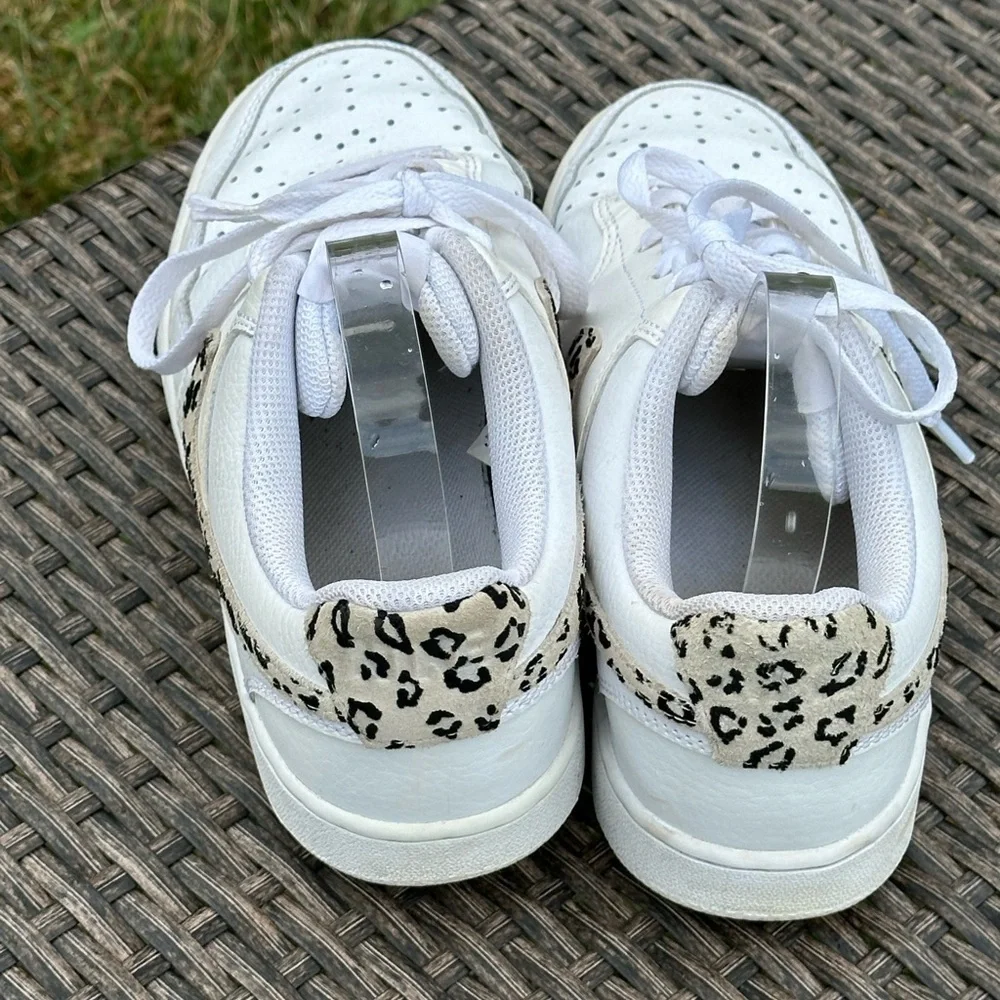 Nike Court Vision Low Leopard Swoosh Sneakers  Size:8.5